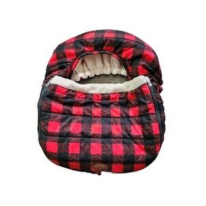 JJ Cole Car Seat Cover Buffalo Check Red & Black For Infant Carriers